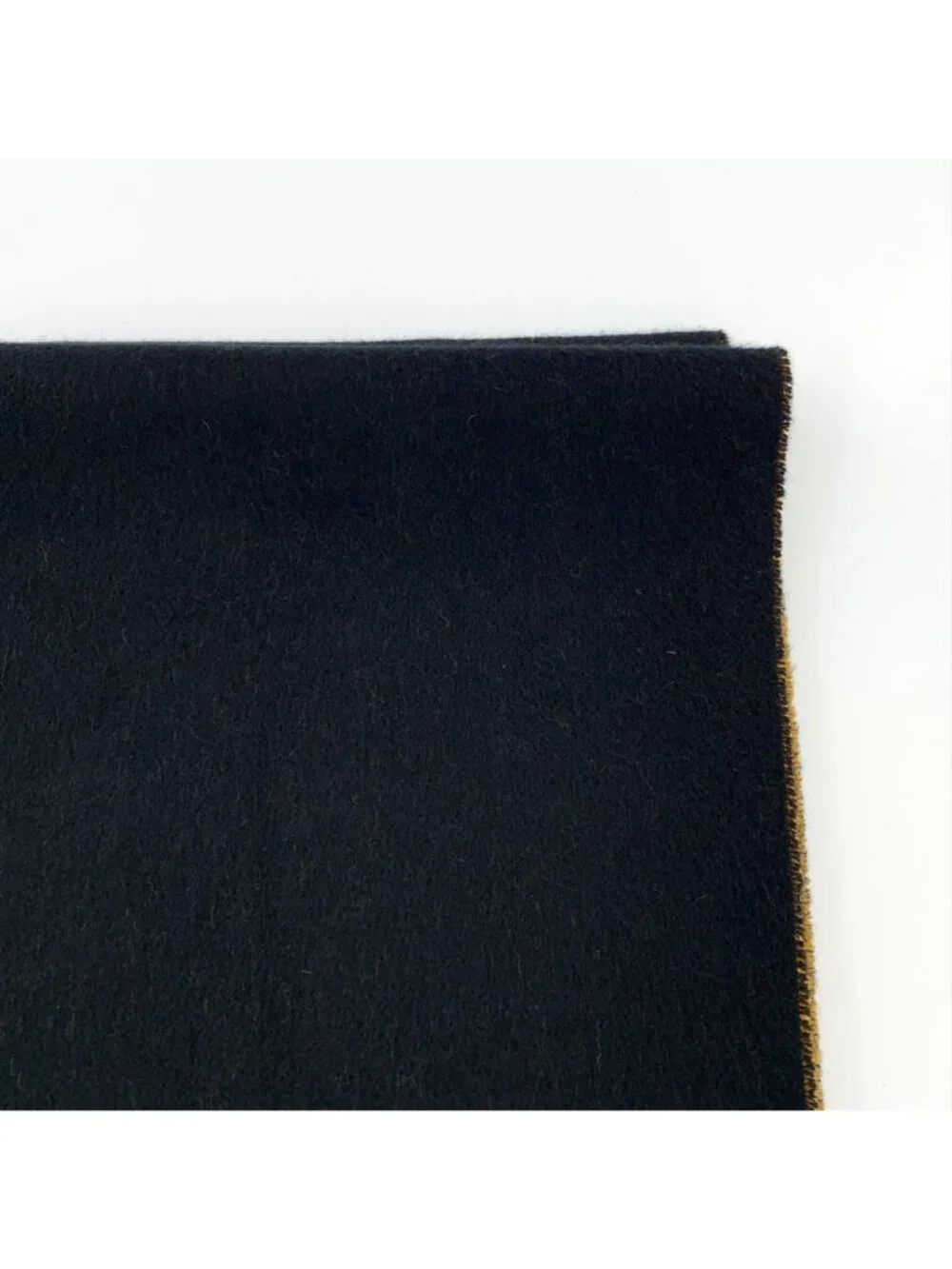 Hermès Black Cashmere Logo Embroidered Fringe Scarf